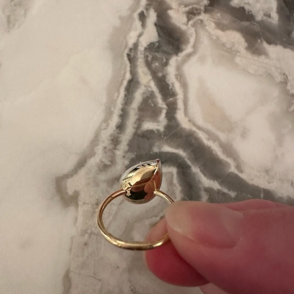 3 carat Georgian Victorian Tilted Pear Moissanite Ring - Picture 4 of 7